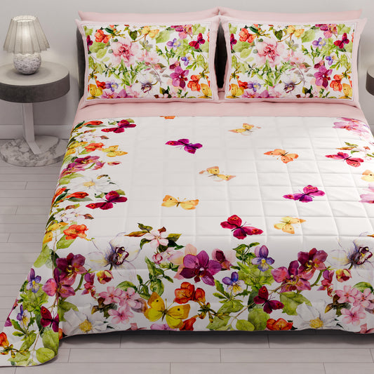 Lenzuola in Cotone, Completo Letto con Federe in Stampa Digitale Promo Farfalle Trapuntino+Lenzuola e Federe in Stampa Digitale.
