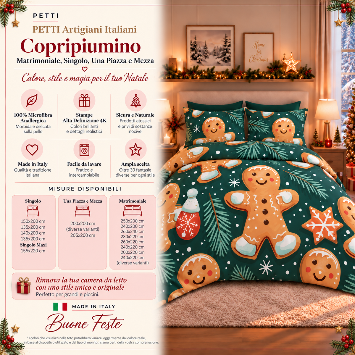 Copripiumini in Stampa Digitale Natalizi Ginger
