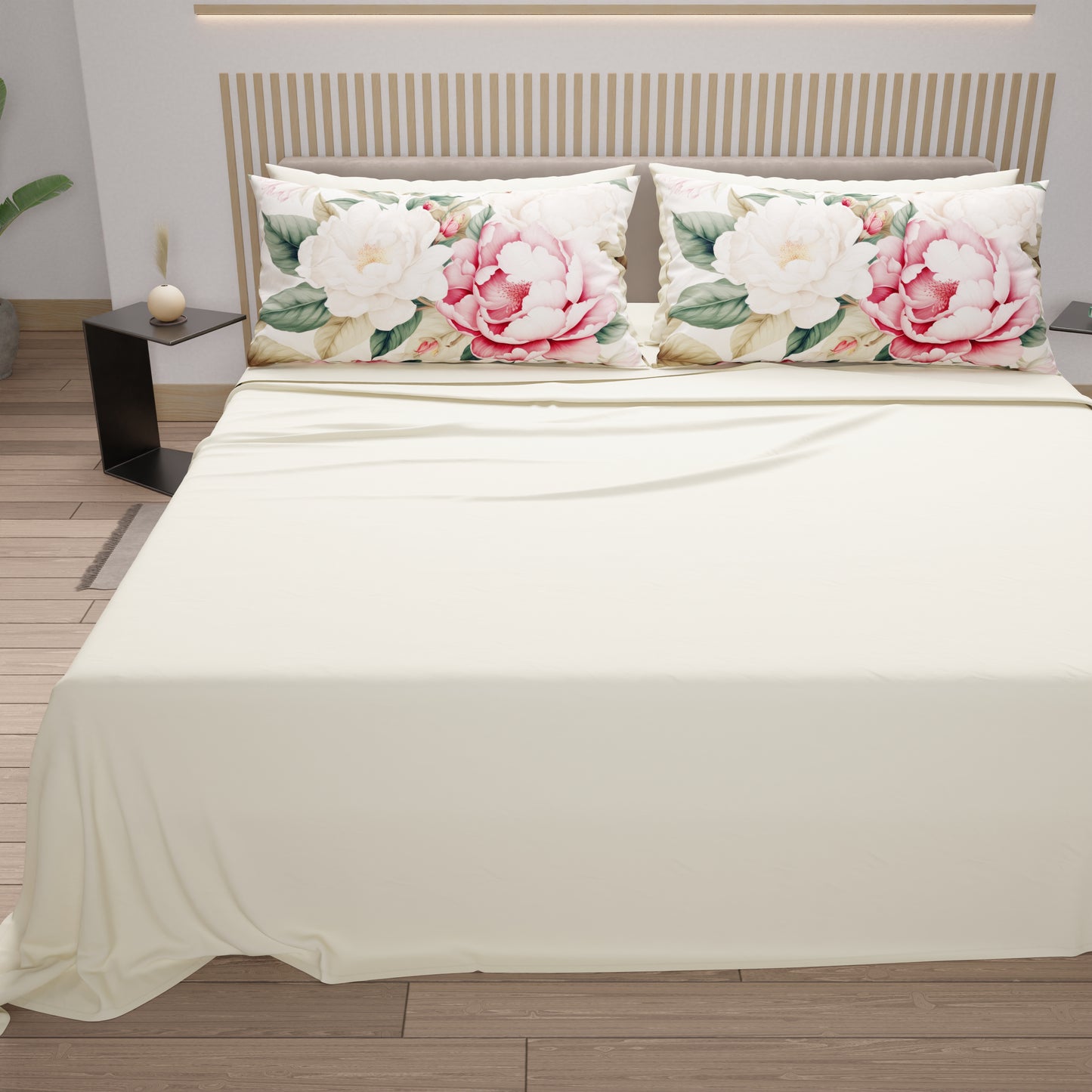 Lenzuola in Cotone, Completo Letto con Federe in Stampa Digitale Sofia
