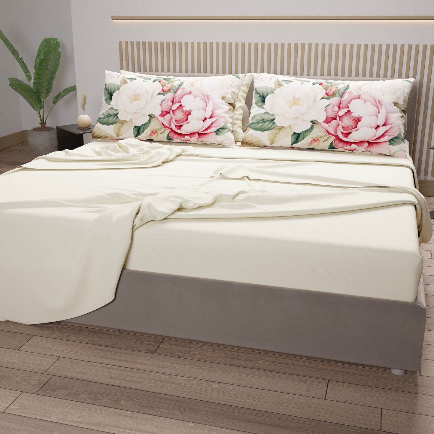 Lenzuola in Cotone, Completo Letto con Federe in Stampa Digitale Sofia
