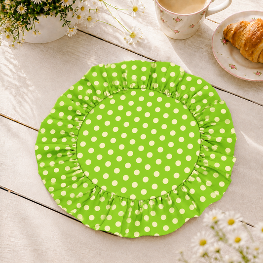 Tovagliette Americane Rotonde con Rouches Pois 05