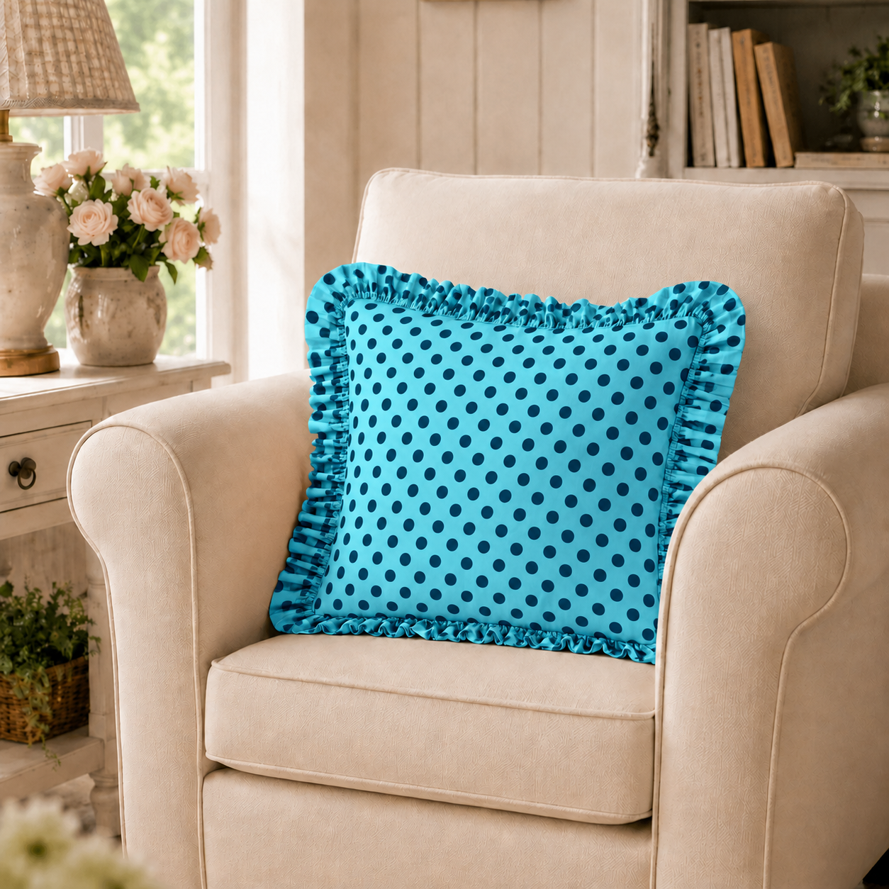 Cuscino Arredo con Rouches Pois 08