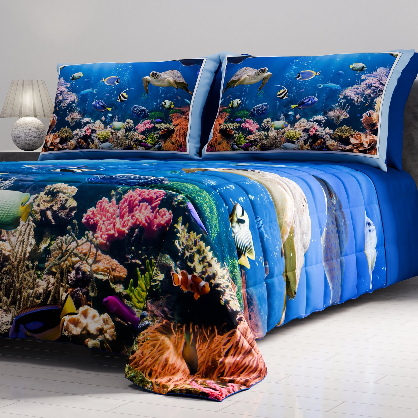 Couvre-lit matelassé printanier et automnal en impression numérique Aquarium