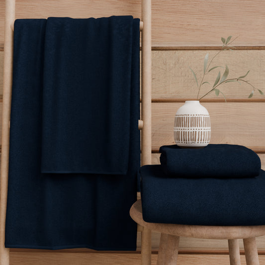 Asciugamani Bagno in Spugna Tinta Unita Blu