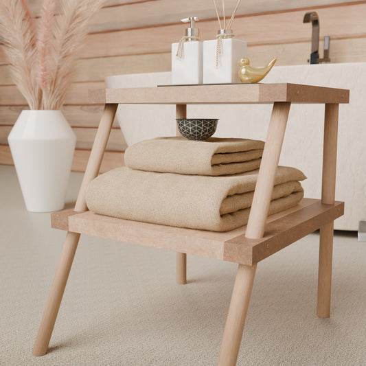 Asciugamani Bagno in Spugna Tinta Unita Beige