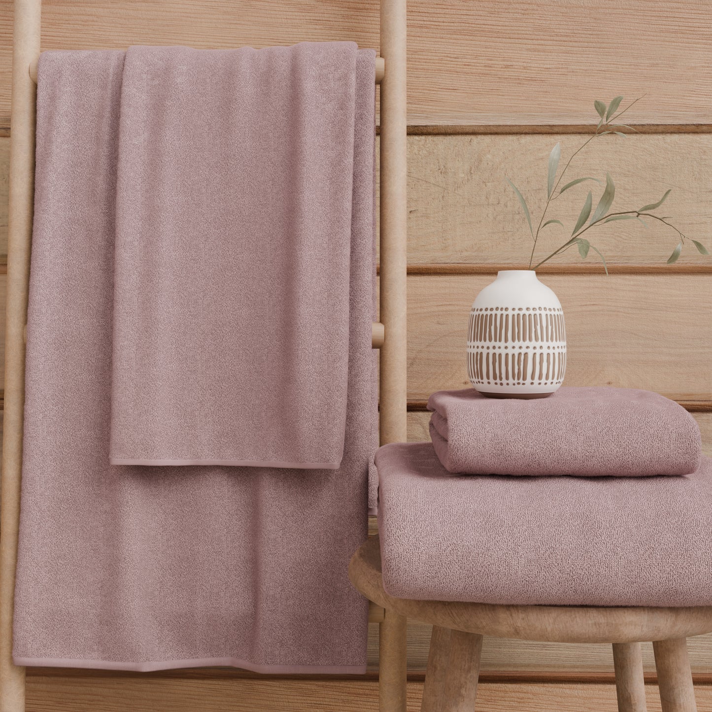 Serviettes de bain en éponge unie oignon