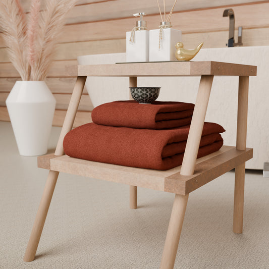 Asciugamani Bagno in Spugna Tinta Unita Terra Cotta
