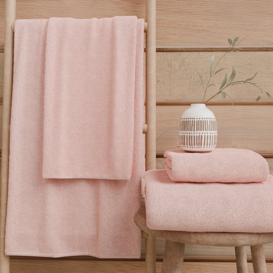 Asciugamani Bagno in Spugna Tinta Unita Rosa
