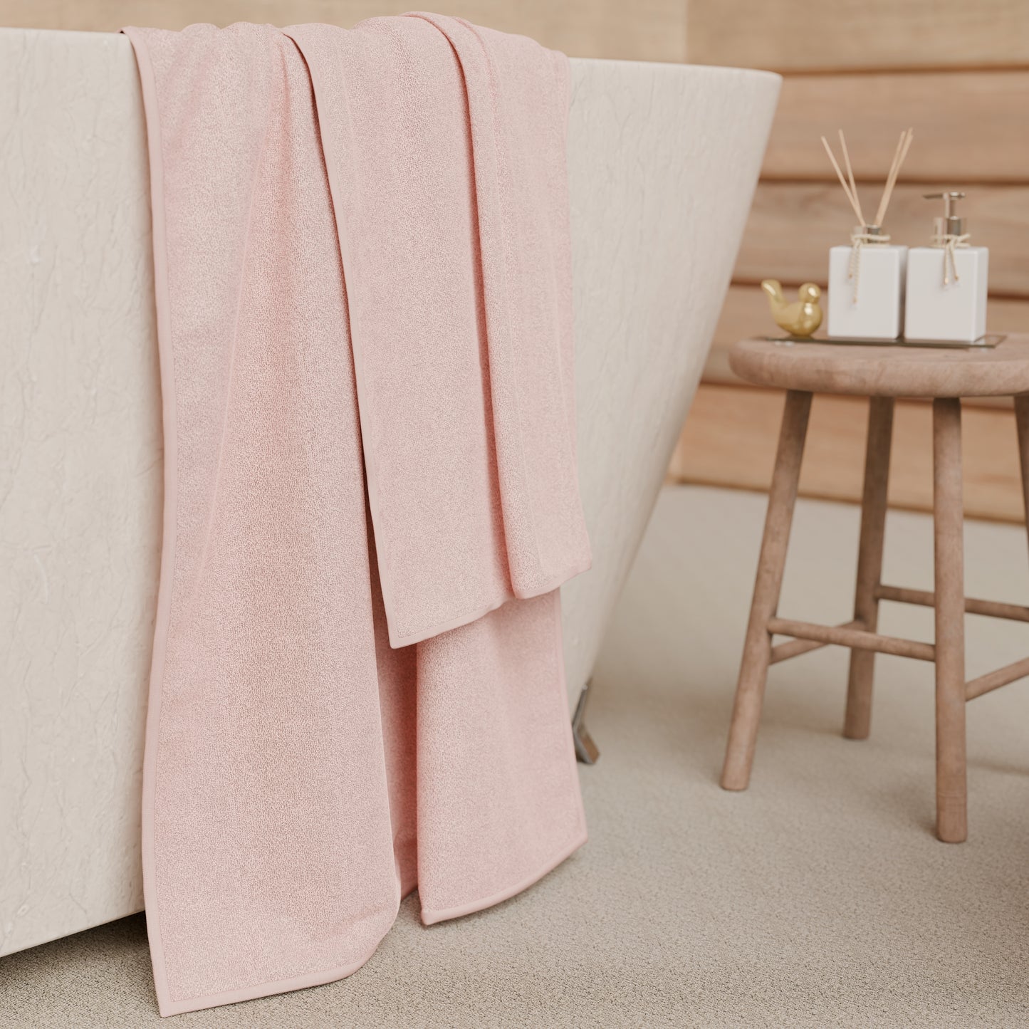 Asciugamani Bagno in Spugna Tinta Unita Rosa