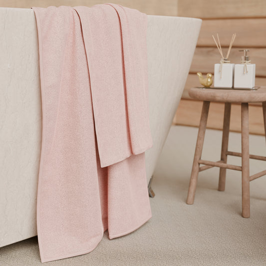 Asciugamani Bagno in Spugna Tinta Unita Rosa
