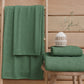 Serviettes de bain en éponge unie couleur vert