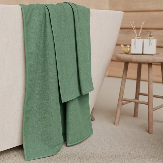 Asciugamani Bagno in Spugna Tinta Unita Verde