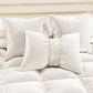 Coussins Décoratifs en Velours 2pcs, Coussins de Canapé Blanc Lait