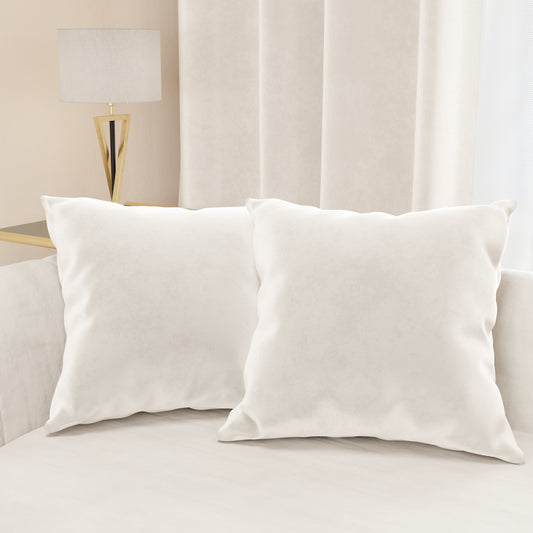 Cuscini Arredo Velluto 2 Pezzi Bianco Latte Divano Made in Italy | PETTI