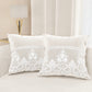 Coussins décoratifs en velours avec volant et dentelle rebrodée 2pcs, coussins de canapé blanc lait par Sissy