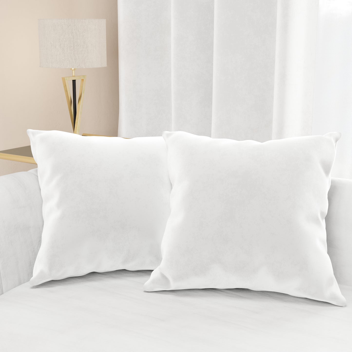 Coussins décoratifs en velours 2 pcs, coussins de canapé blanc