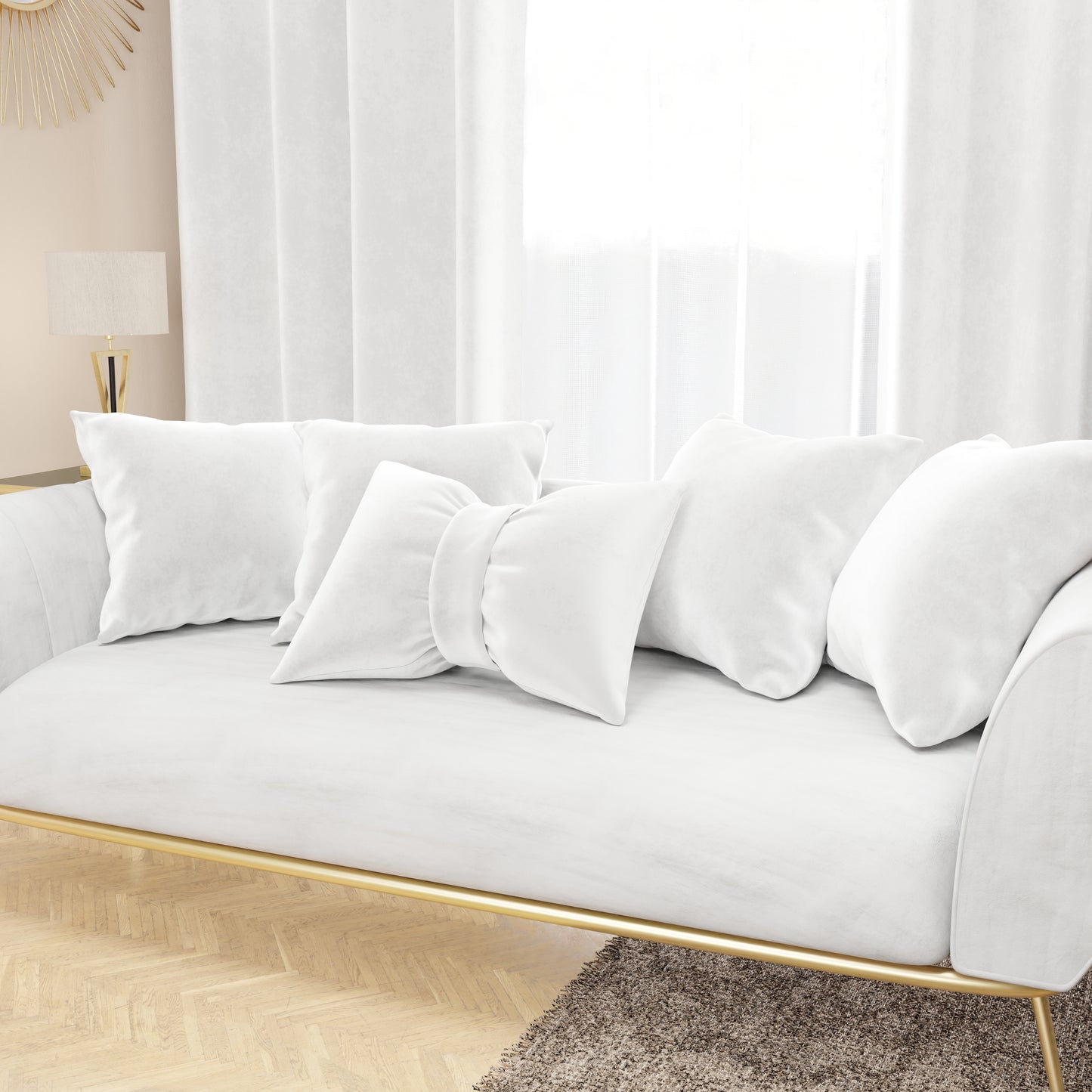 Coussins décoratifs en velours 2 pcs, coussins de canapé blanc