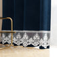 Tenda a Pannello in Velluto per Interni con Anelli e Pizzo Rebrodè, 140x280 cm, Blu by Sissy