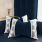 Cuscino Arredo Fiocco in Velluto e Balza con Pizzo Rebrodè 40x50 cm, Cuscino divano Blu By Sissy