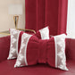 Coussin décoratif nœud en velours avec volant et dentelle rebrodée 40x50 cm, coussin de canapé bordeaux par Sissy