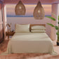 Draps doubles en pur coton percale avec volant en dentelle de San Gallo - Beige