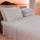 Draps doubles en pur coton percale avec volant en dentelle de San Gallo - Blanc
