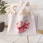Borsa Mare Donna, Borsa Spiaggia, Borsa Mare in Microfibra, Fiocco Rosa