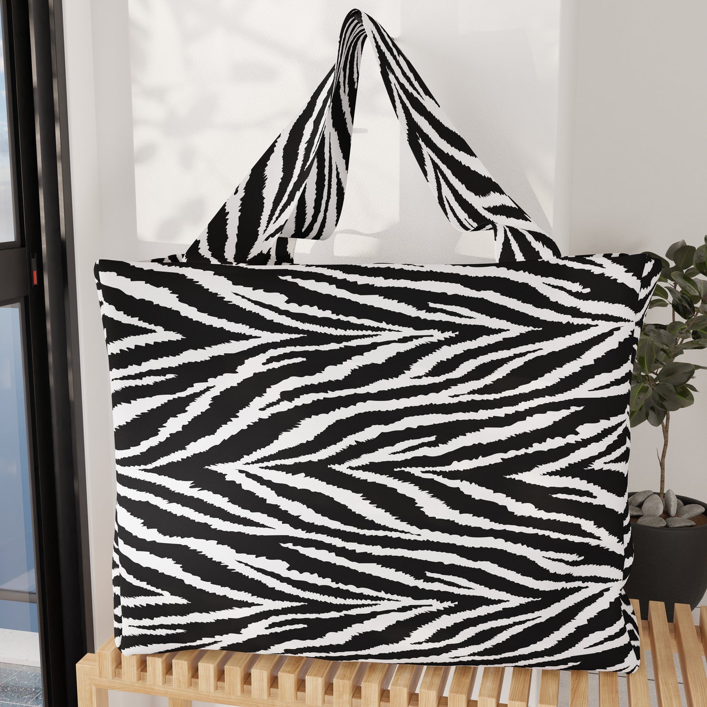 Borsa Mare Donna, Borsa Spiaggia, Borsa Mare in Microfibra, Zebra