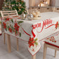 Nappe de Noël, Nappe de Table Anti-taches, Housse de Table de Cuisine Joyeux Noël