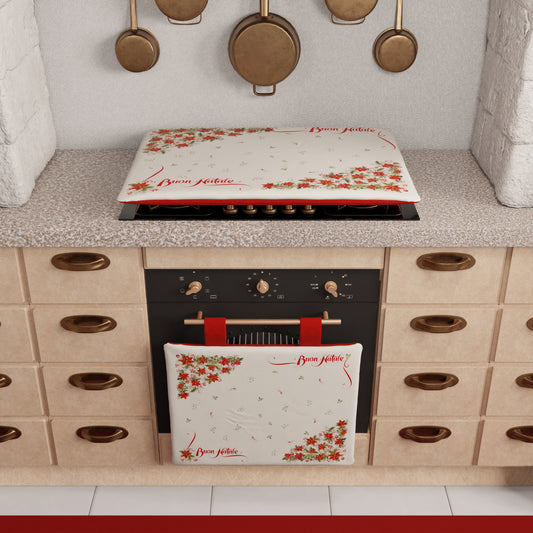 Housse de Plaque de Cuisson de Noël pour Cuisine en Impression Numérique Joyeux Noël