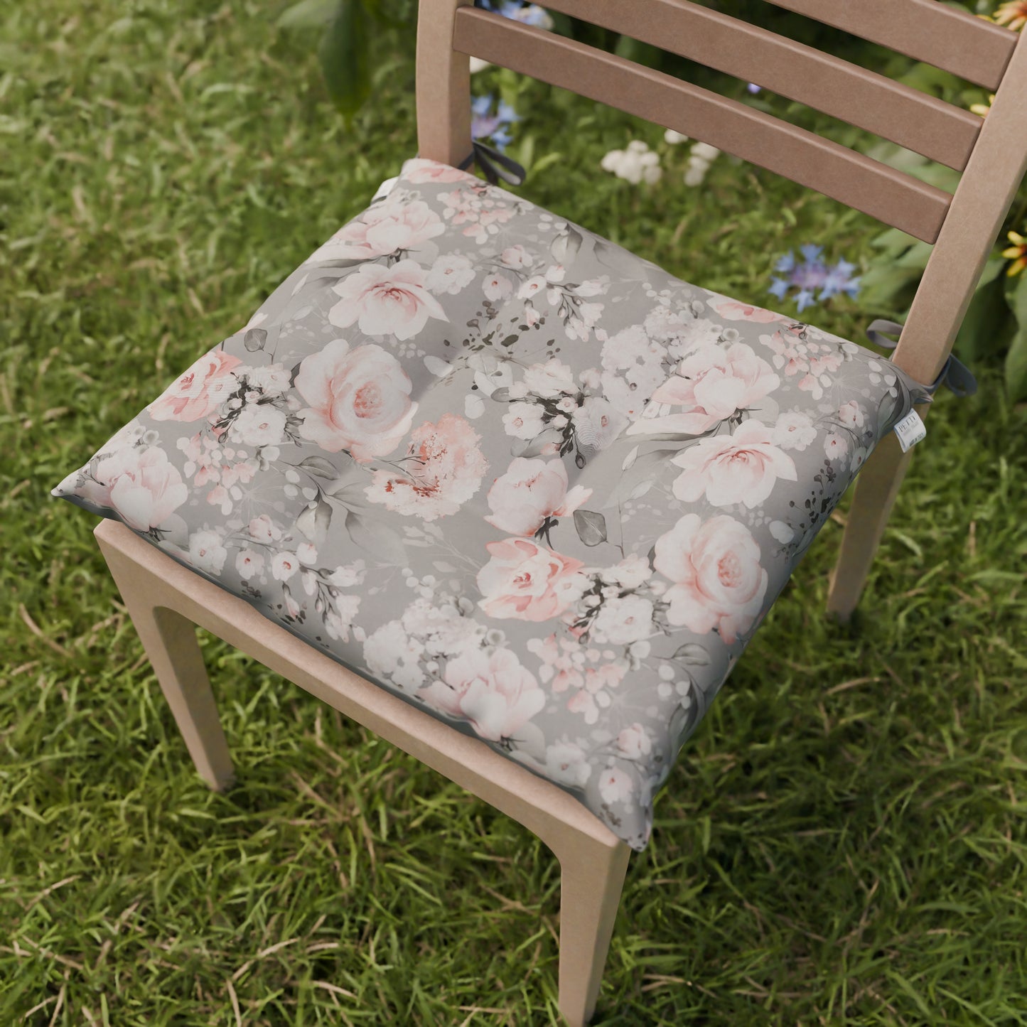 Chair Cushions Chair Cover 6 Pieces Floral-17 Grey