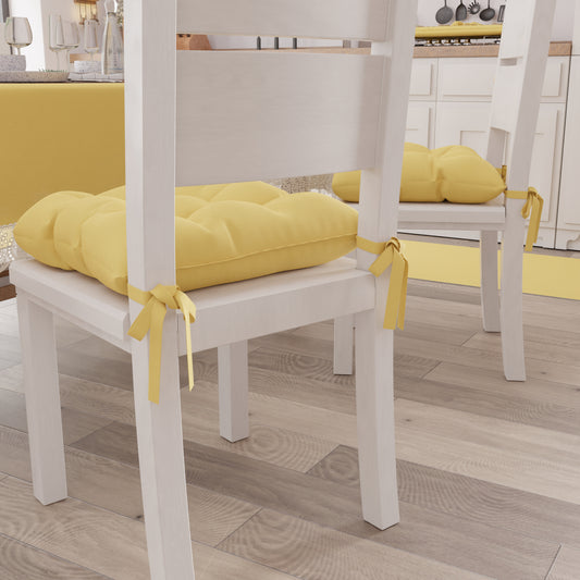 Cuscini per Sedie Coprisedia Shabby Chic Tinta Unita Giallo