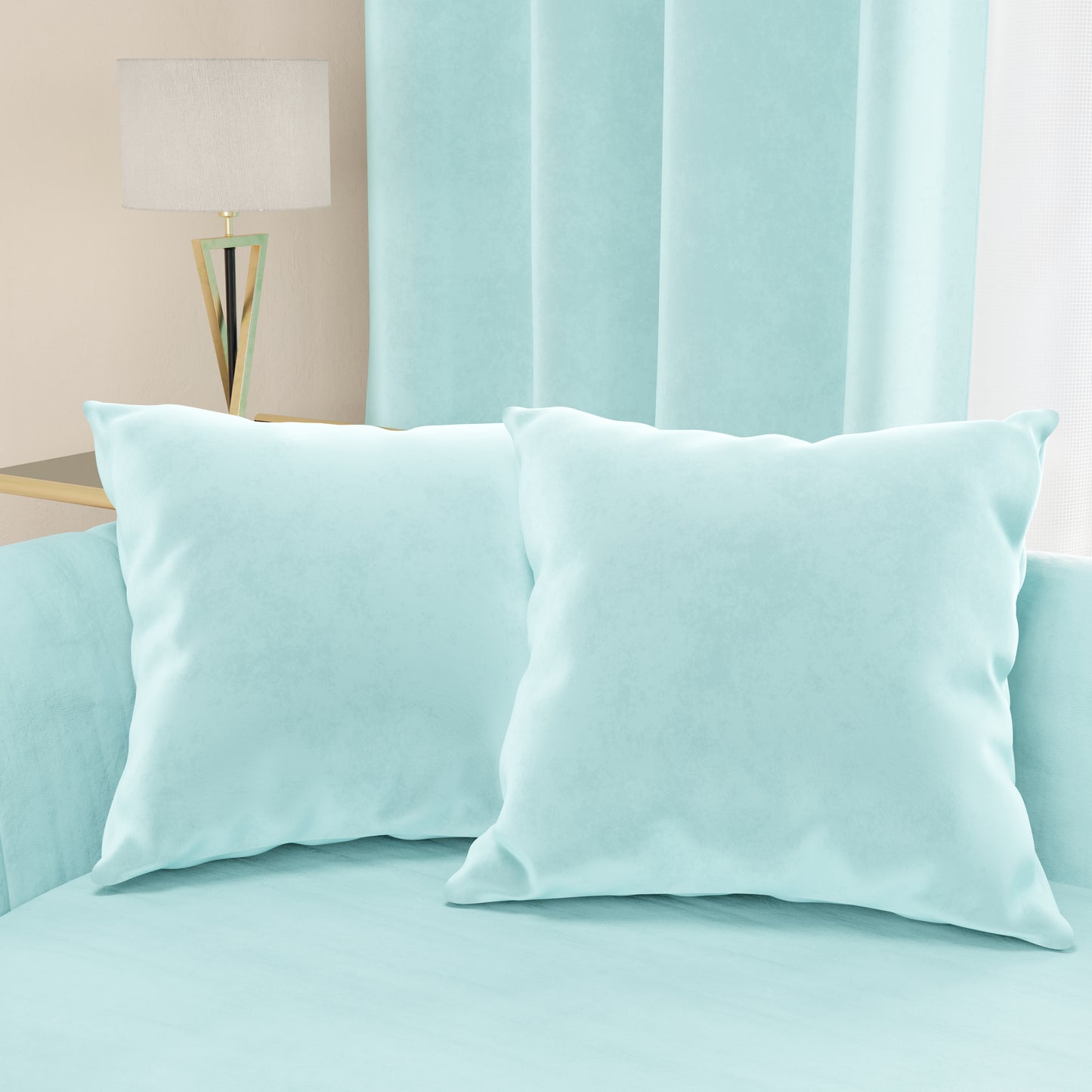 Coussins Décoratifs en Velours 2pcs, Coussins de Canapé Céleste
