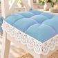 Cuscini per Sedie Quattro Punti in Tinta Unita Shabby Chic con Pizzo San Gallo Celeste