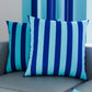 Cuscini, Copricuscini Divano, Cuscini Arredo in Stampa Digitale Righe Celeste/Blu Elettrico