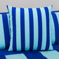 Cuscini, Copricuscini Divano, Cuscini Arredo in Stampa Digitale Righe Celeste/Blu Elettrico