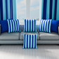 Cuscini, Copricuscini Divano, Cuscini Arredo in Stampa Digitale Righe Celeste/Blu Elettrico