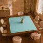 Centrotavola effetto velluto Tiffany, 90 × 90 cm — vista dall’alto
