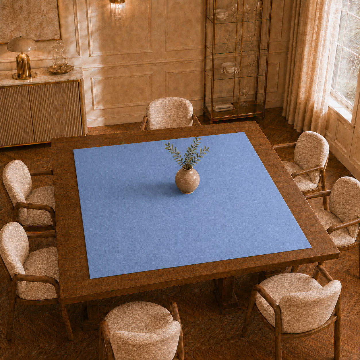 Centrotavola effetto velluto Carta da Zucchero, 90 × 90 cm — vista dall’alto