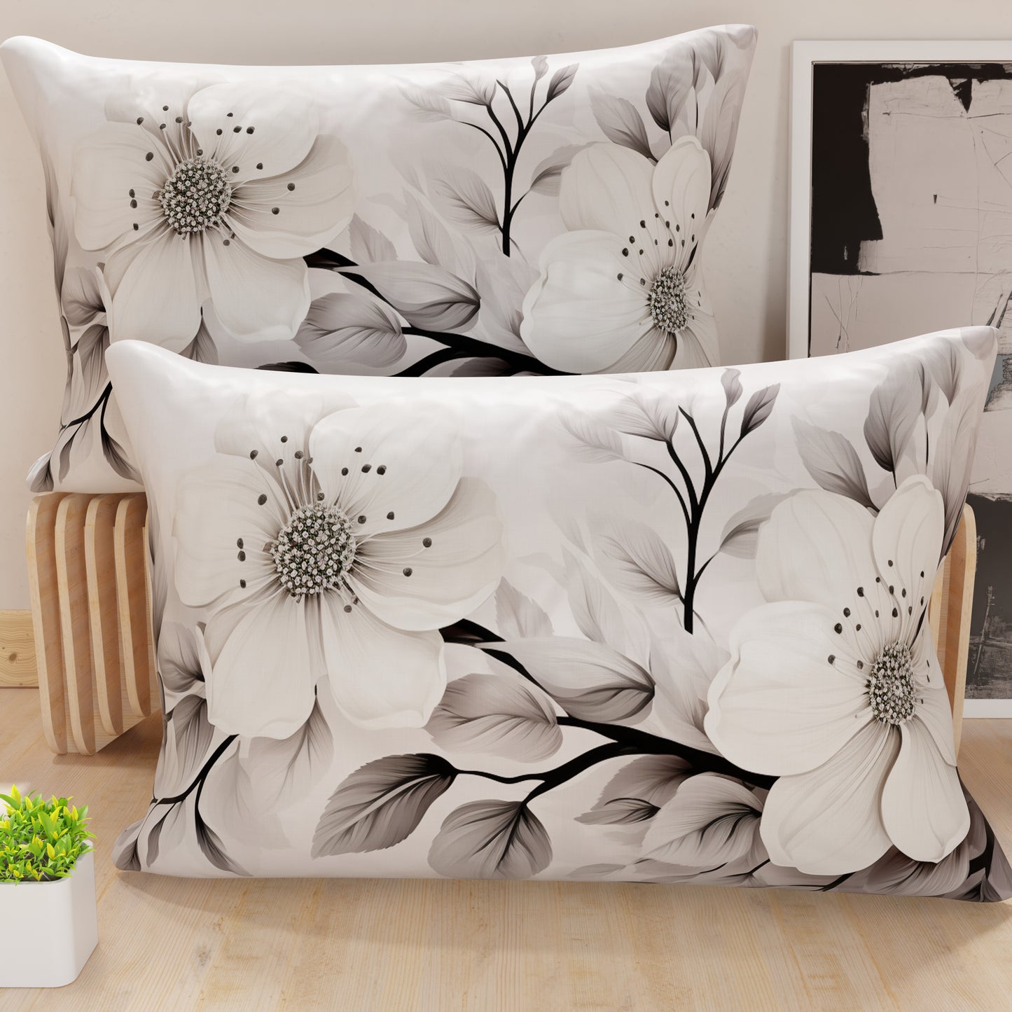 Taies d'oreiller en impression numérique, floral F38