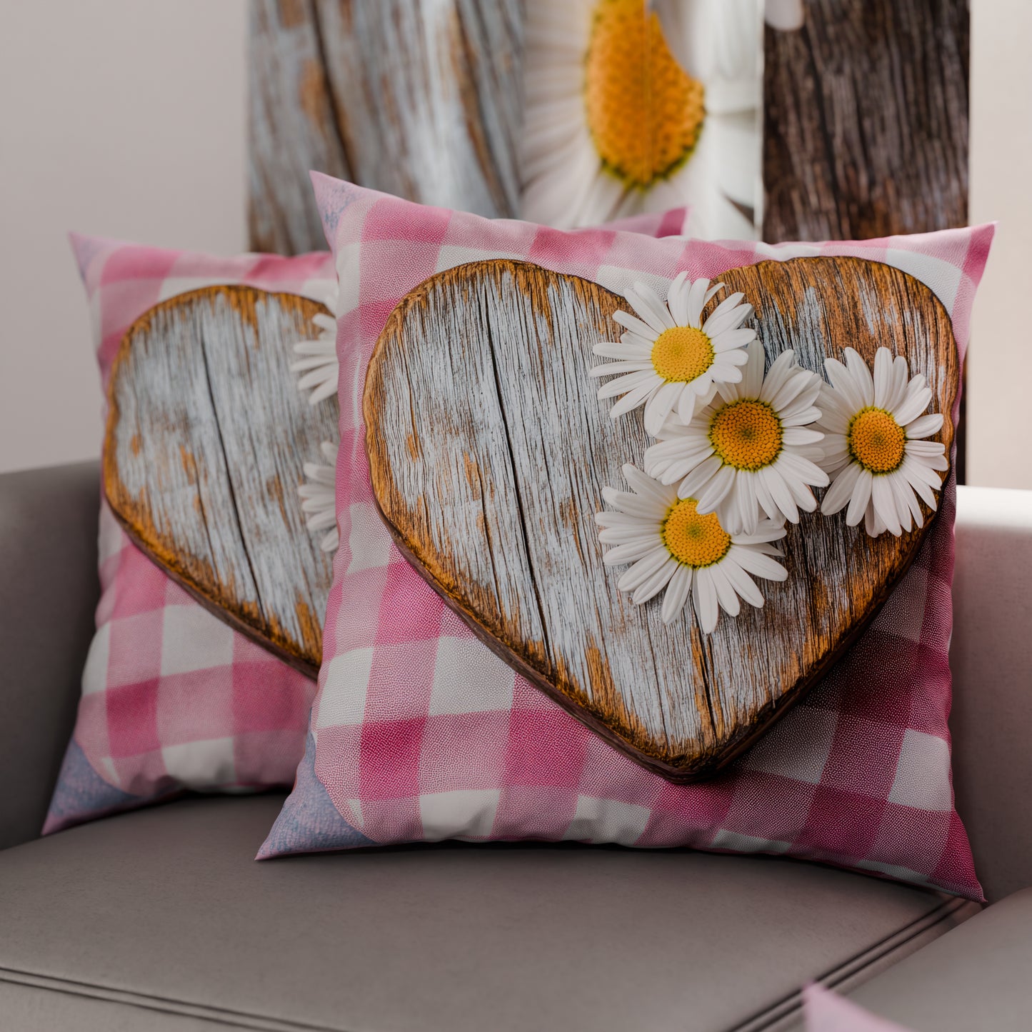 Coussins, Housses de coussin pour canapé, Coussins décoratifs en impression numérique Shabby 329