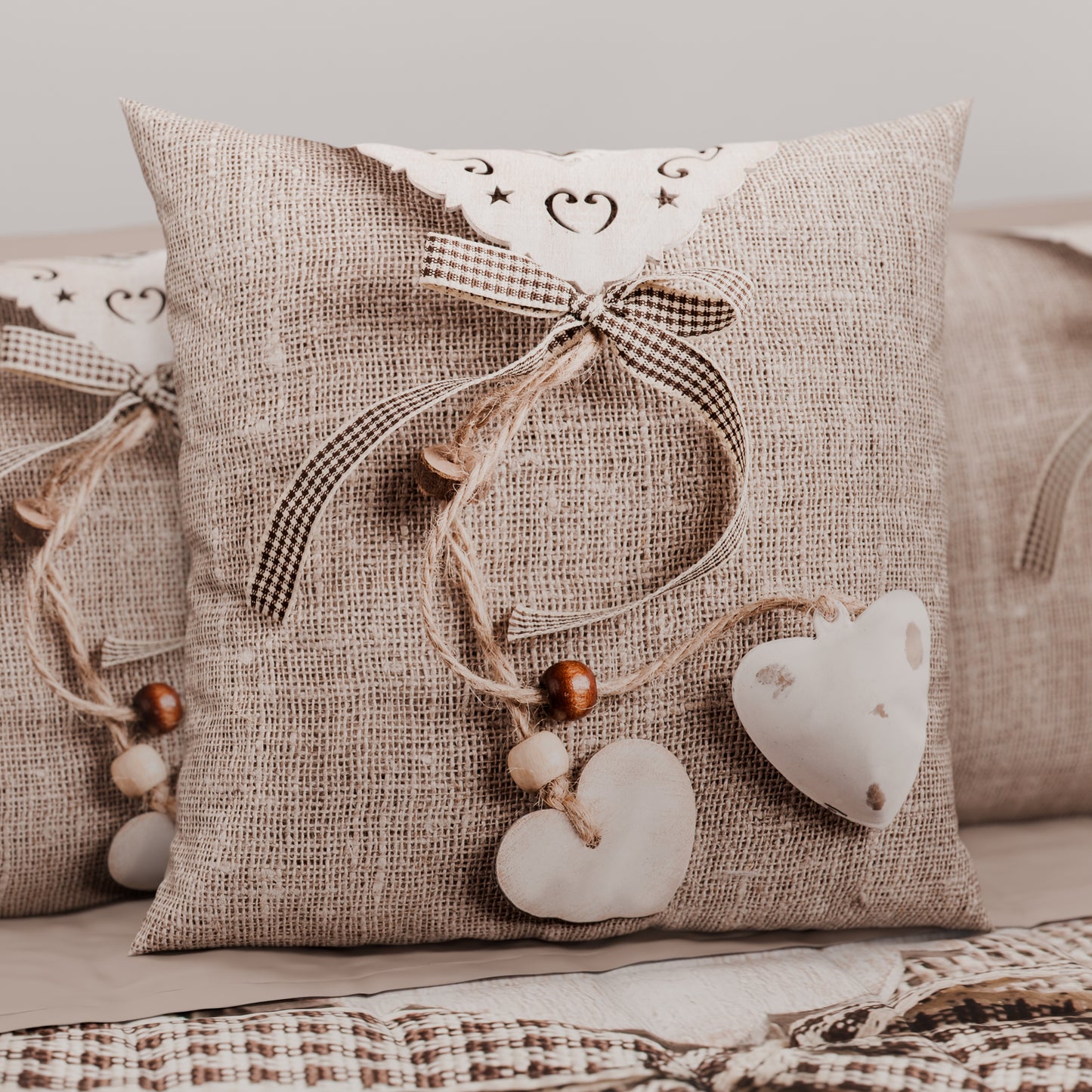 Coussins, Housses de coussin pour canapé, Coussins décoratifs en impression numérique Shabby 331