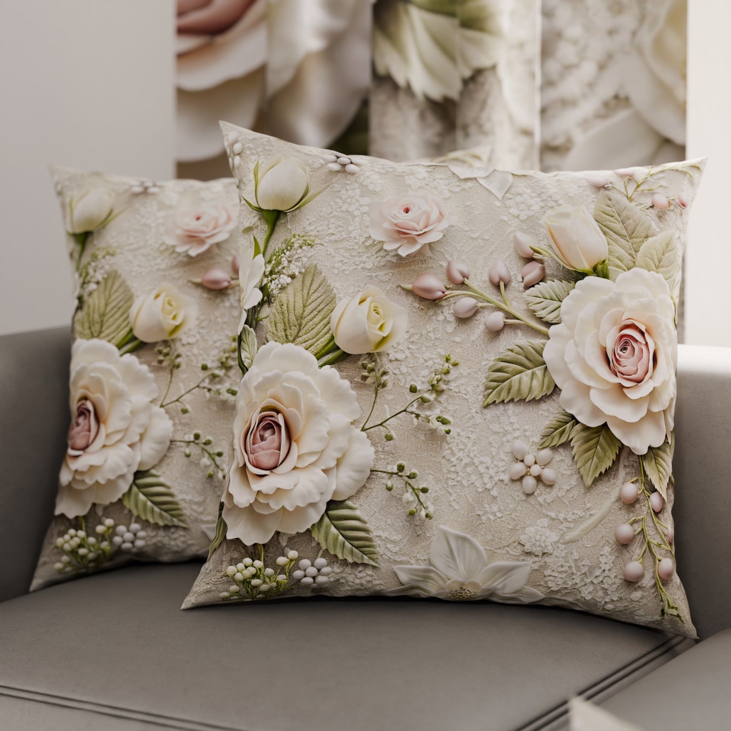 Coussins, Housses de coussin pour canapé, Coussins décoratifs en impression numérique Shabby 334