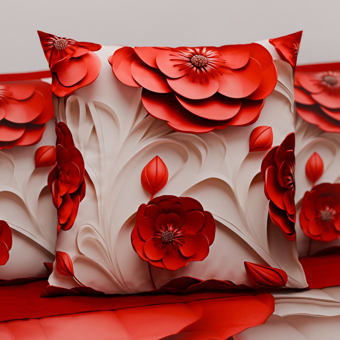 Coussins, Housses de Coussins pour Canapé, Coussins Décoratifs en Impression Digitale Florale 05-14