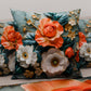 Coussins, Housses de coussin pour canapé, Coussins décoratifs en impression numérique florale 05-18