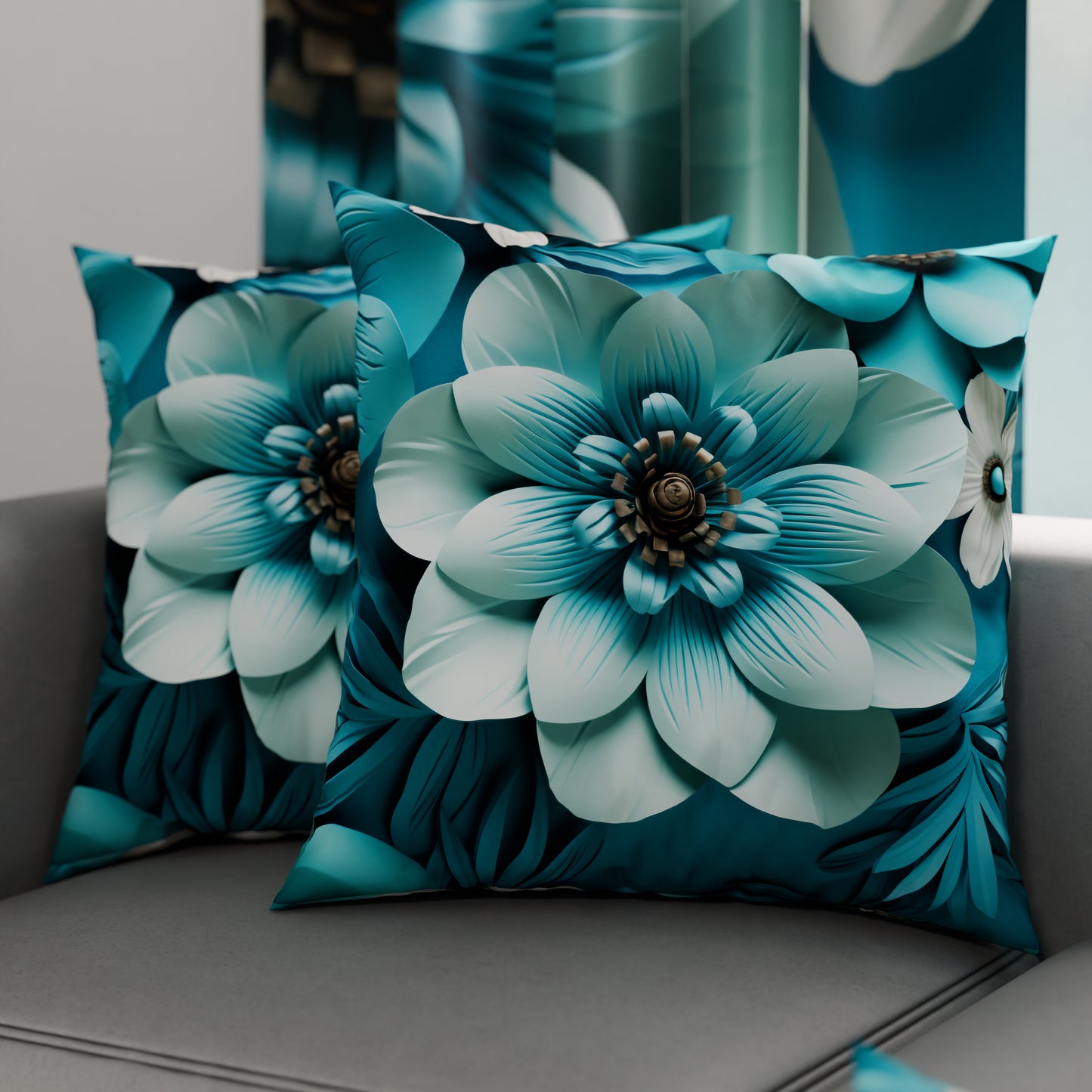 Coussins, Housses de coussin pour canapé, Coussins décoratifs en impression numérique florale 05-21