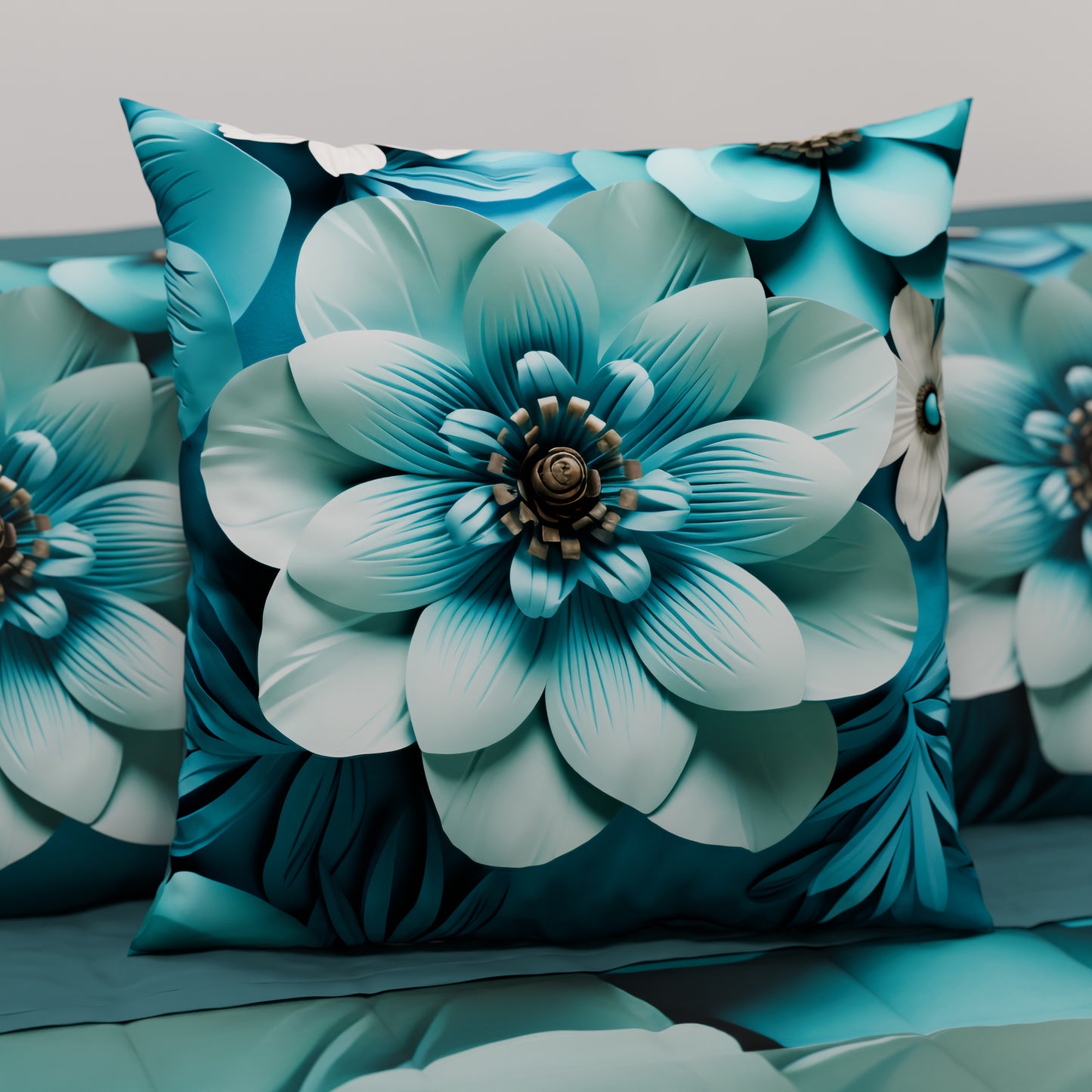 Coussins, Housses de coussin pour canapé, Coussins décoratifs en impression numérique florale 05-21