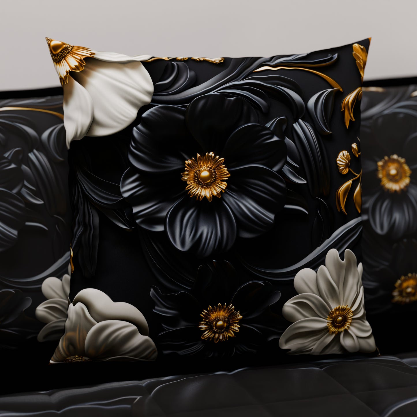 Coussins, Housses de Coussins pour Canapé, Coussins Décoratifs en Impression Digitale Florale 05-6