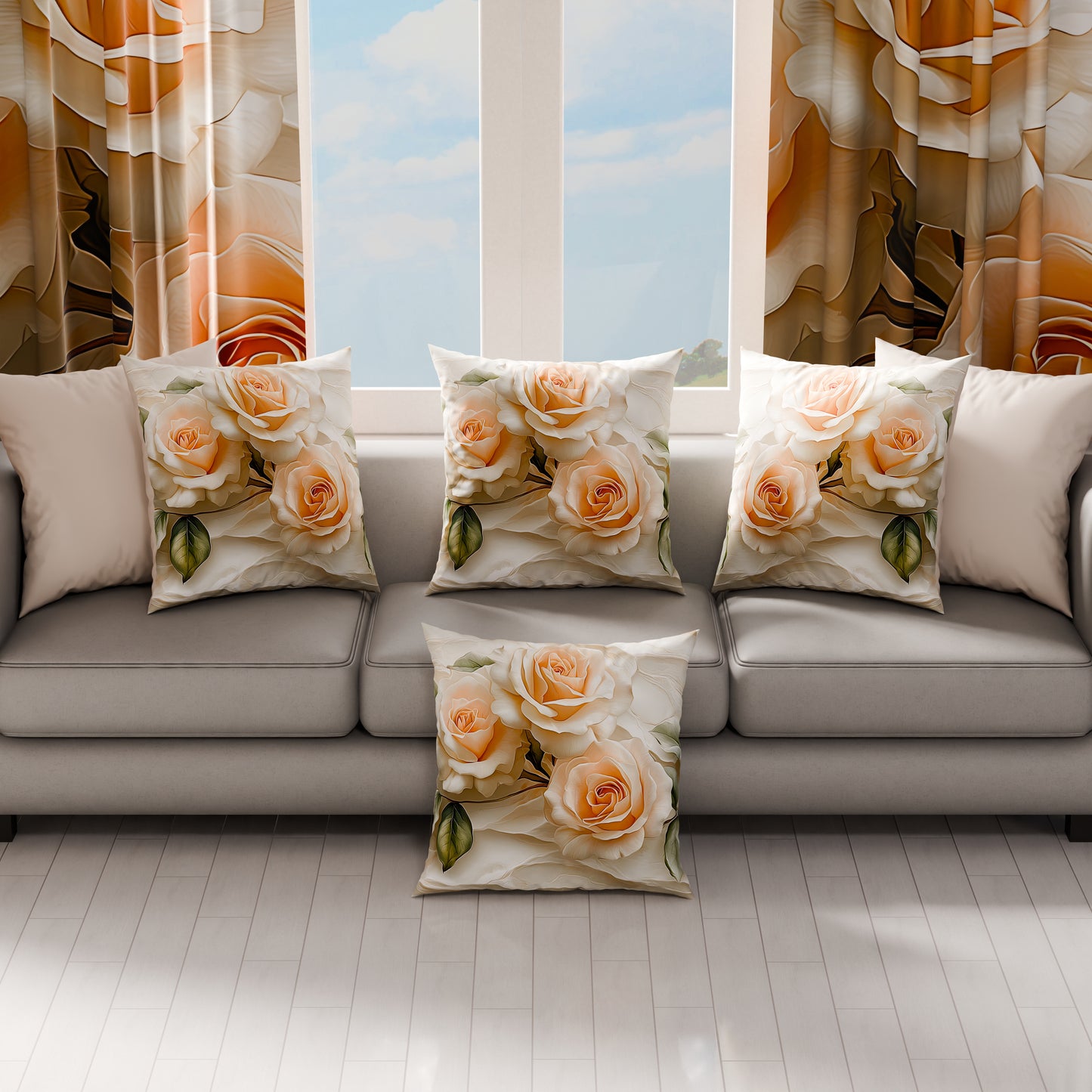 Coussins, Housses de coussin pour canapé, Coussins décoratifs en impression numérique florale 06-12