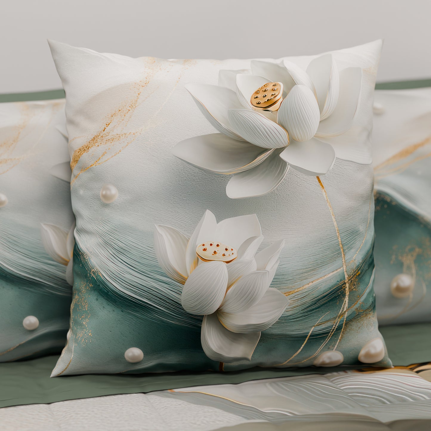 Coussins, Housses de coussin pour canapé, Coussins décoratifs en impression numérique florale 06-14